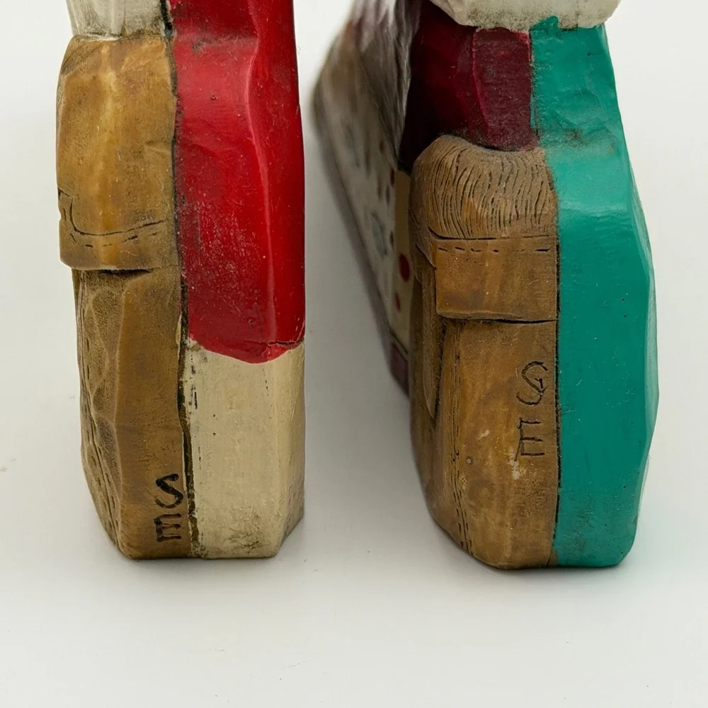 Reversible Southwestern Santa Figurines Desert & Christmas Holiday‎ Decor Set 2